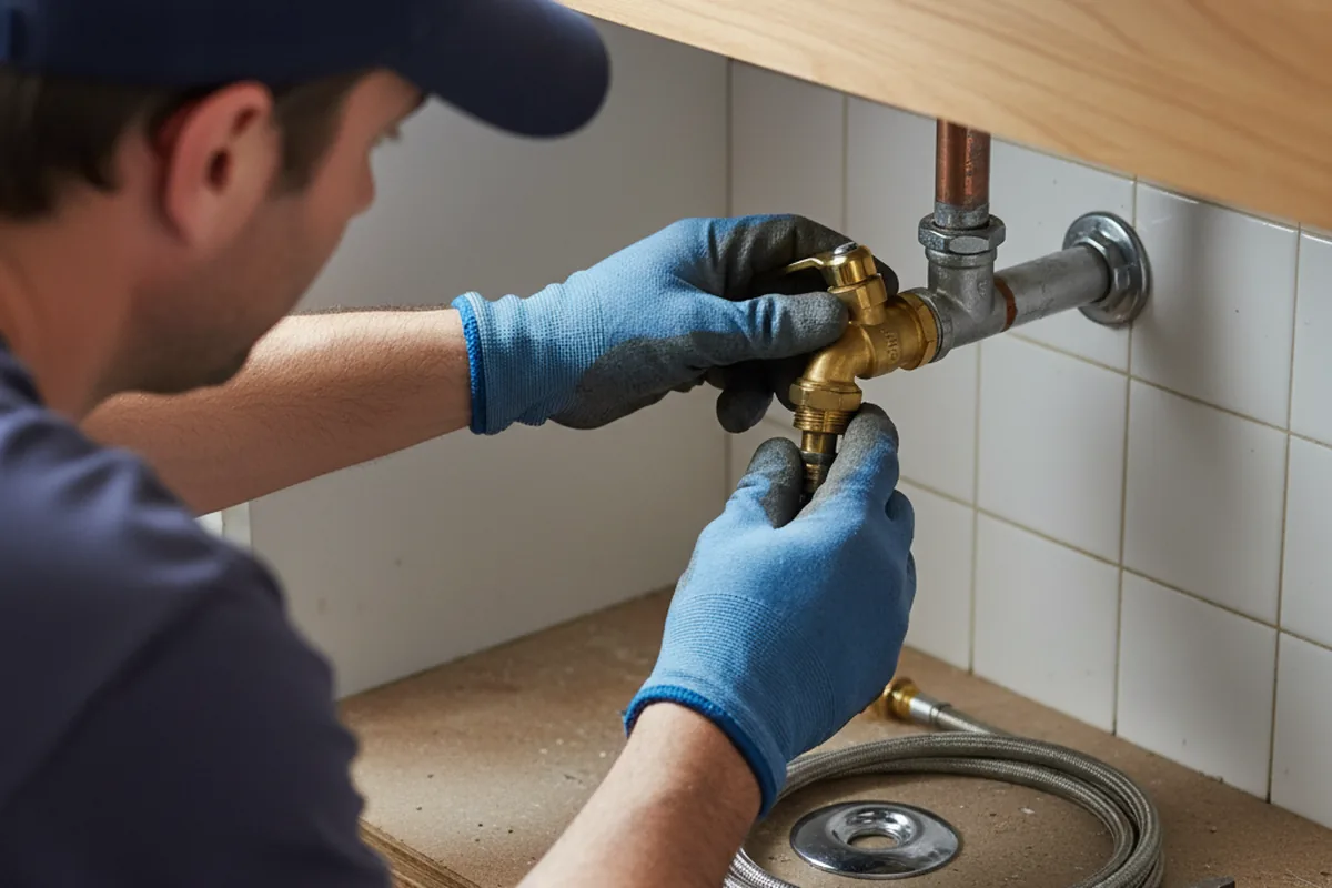 Shutoff valve and fitting work during Burst Pipe Repair in Stone Harbor